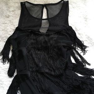 Black Fringe Party Dress
